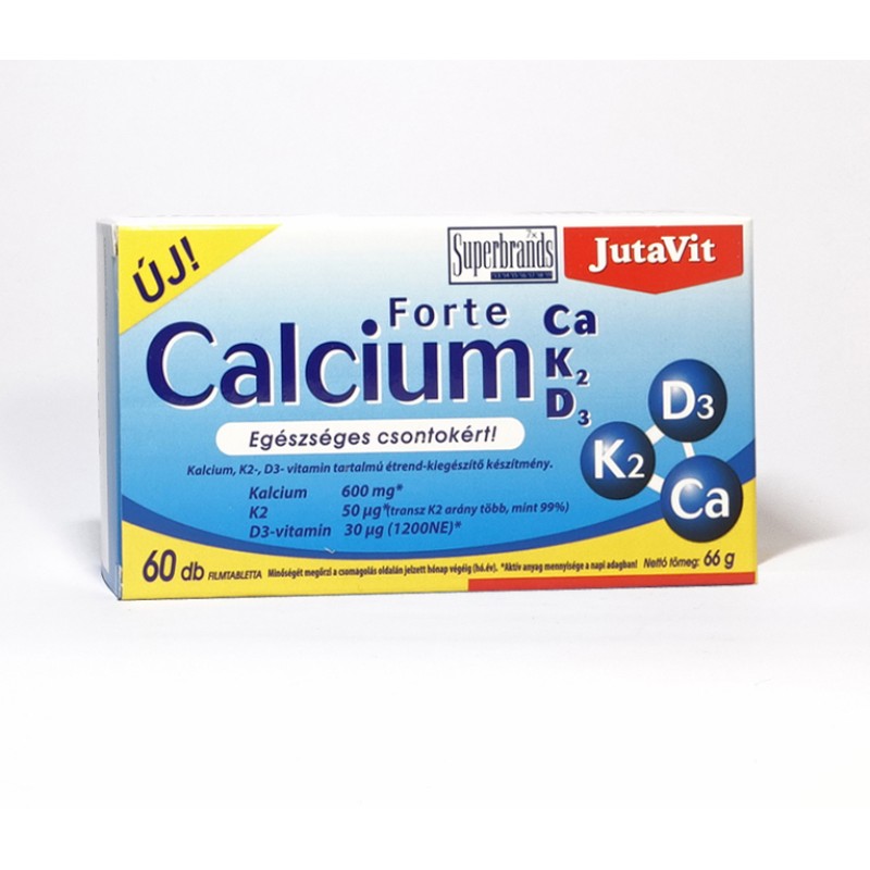Calciu 600mg K2 D3 60cps JutaVit
